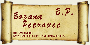 Božana Petrović vizit kartica